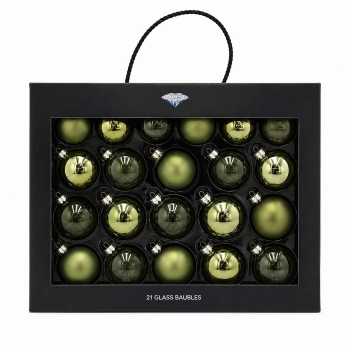 Pack of 21  Sage Glass Baubles - image 1