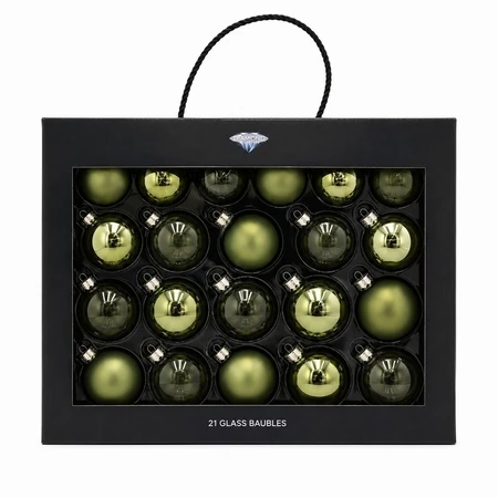 Pack of 21  Sage Glass Baubles - image 1