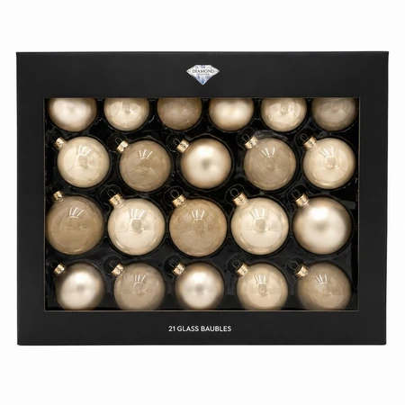 Pack of 21 Pearl Glass Baubles