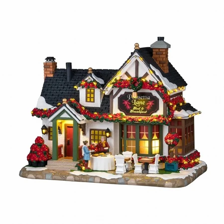 Lemax Poinsettia Lane Bed & Breakfast