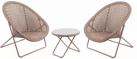 COPPER FAUX RATTAN LOUNGER SET - image 2