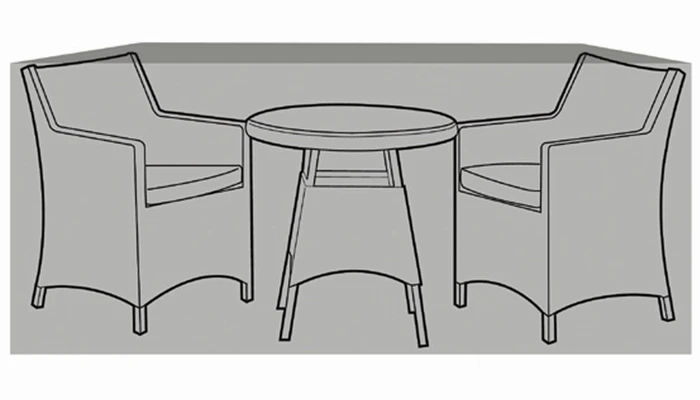 2 Seater Ex Large Bistro Set Cover Black - image 1