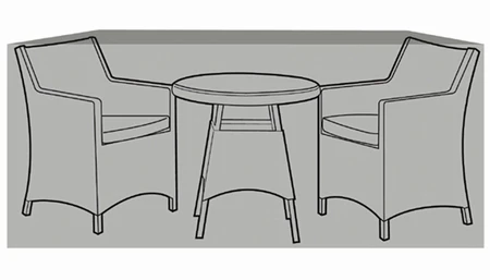 2 Seater Ex Large Bistro Set Cover Black