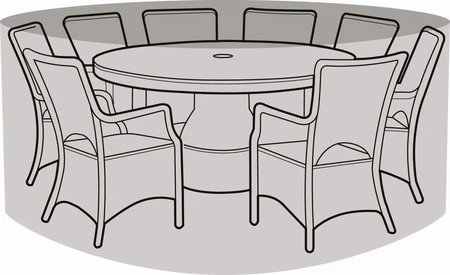 Premium 8 Seat Round Dining Set Cover - image 1