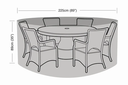 Premium 6 Seater Rnd Furn Cover Black - image 2