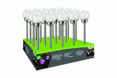 Blue Diamond Decor Crackle Glass Orb Stake - image 4