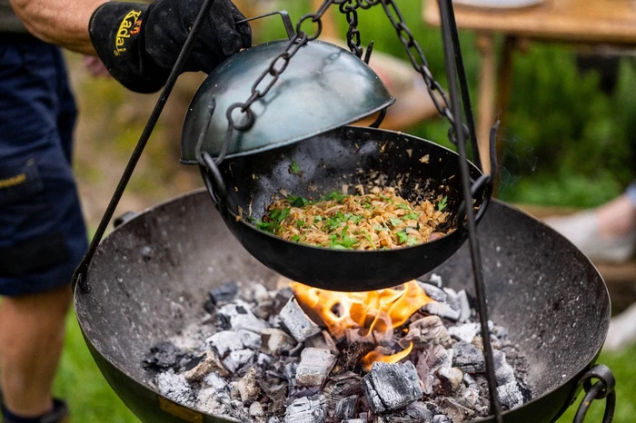 Kadai Cooking Bowl 3 Chains Fits 70 80cm - image 3