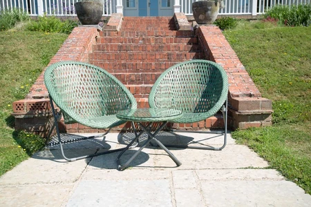 Faux Rattan Folding Lounge Set Green - image 1