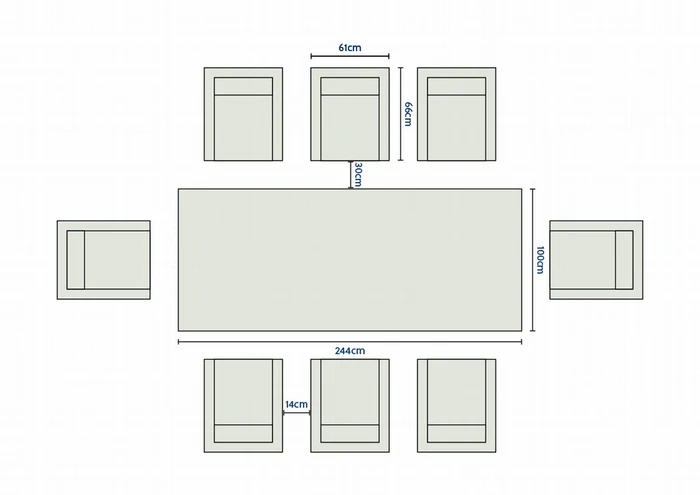 Hudson Wood Foil 8 Seat Dining Set - image 9