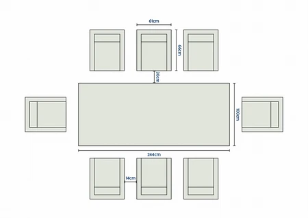 Hudson Wood Foil 8 Seat Dining Set - image 9