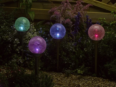 Blue Diamond Decor Crackle Glass Orb Stake - image 10