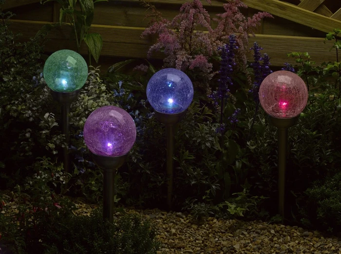 Blue Diamond Decor Crackle Glass Orb Stake - image 10