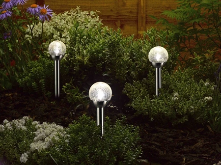 Blue Diamond Decor Crackle Glass Orb Stake - image 3