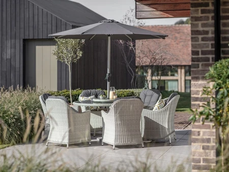 Monterey 140cm 6 Seat Round Dining Set Dove Grey