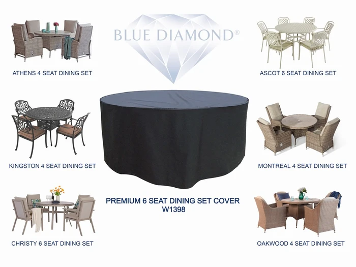 Premium 6 Seater Rnd Furn Cover Black - image 3