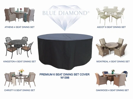 Premium 6 Seater Rnd Furn Cover Black - image 3