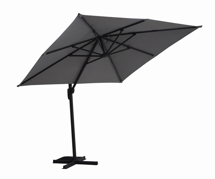 Diamond Cantilever Parasol Ash Grey 3x3m - image 2