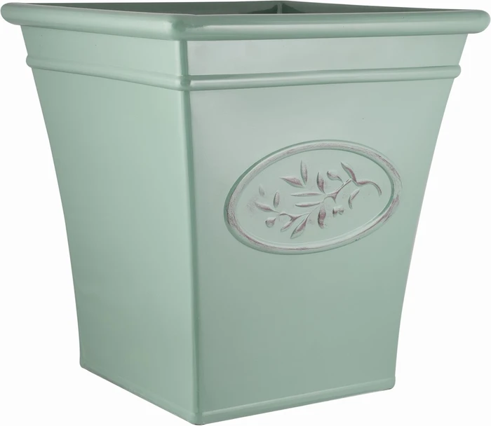 Olive Planter Tall Square Green