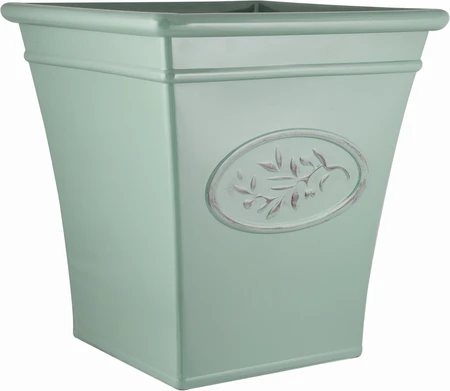 Olive Planter Tall Square Green
