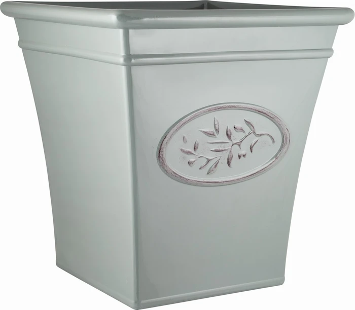 Olive Planter Tall Square Grey