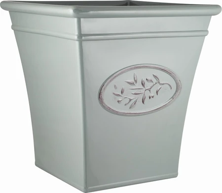 Olive Planter Tall Square Grey