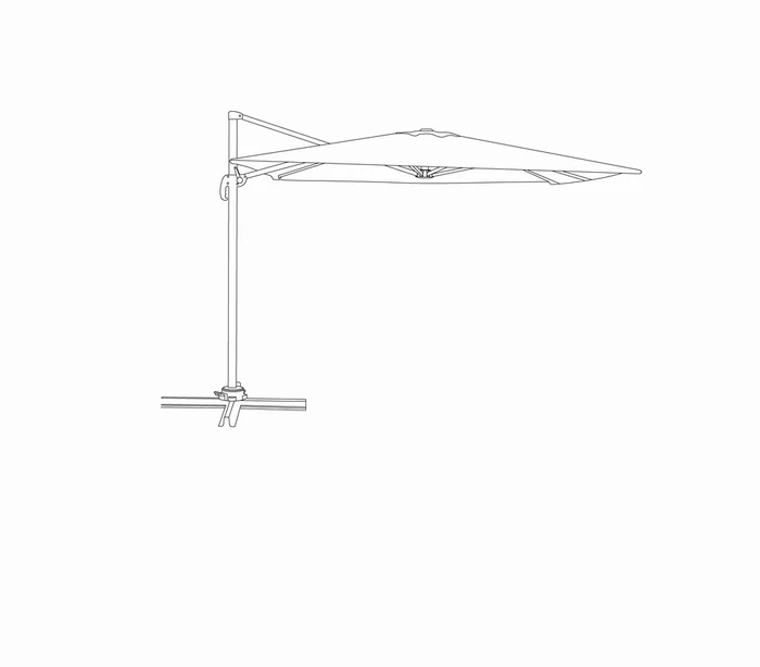 Diamond Cantilever Parasol Ash Grey 3x3m - image 5