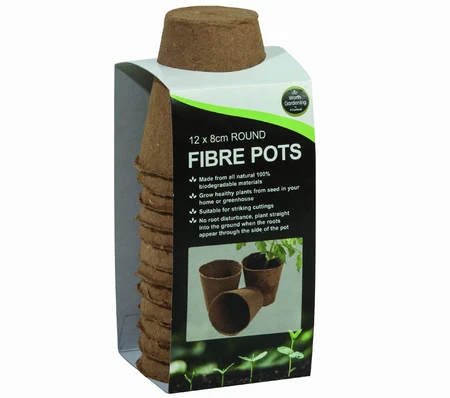 Round Fibre Pots 12Pk - image 2