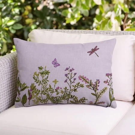 Wild Garden Bolster Cushion Lilac
