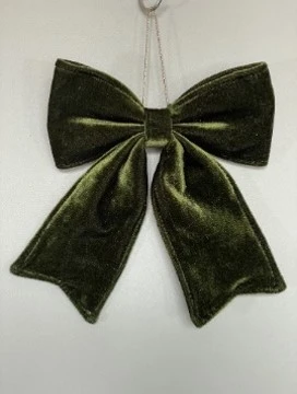 TD Green Velvet Bow Hanging Dec - image 2