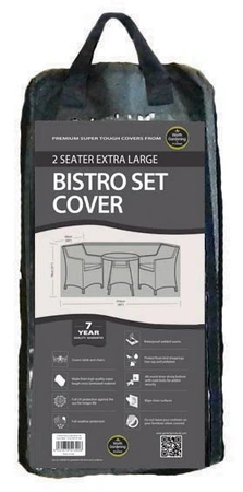 2 Seater Ex Large Bistro Set Cover Black - image 3