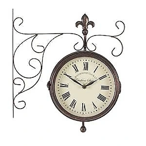 Marylebone Dbl Sided Clock + Thermometer
