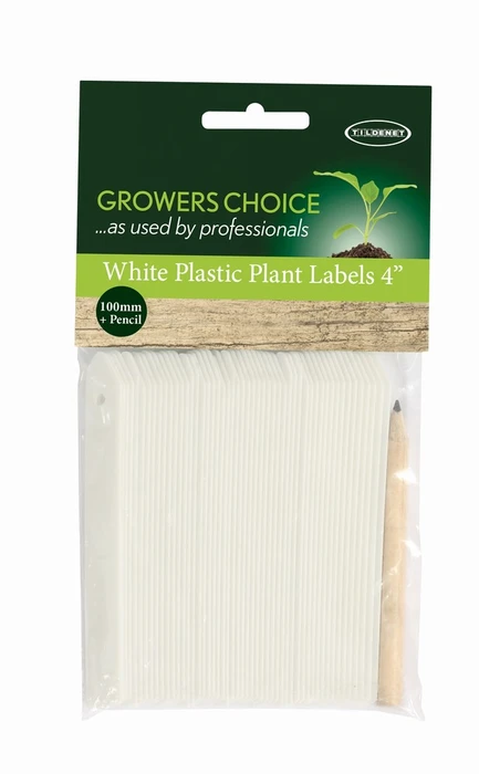 White Plastic Labels Pencil 50Pk - image 1