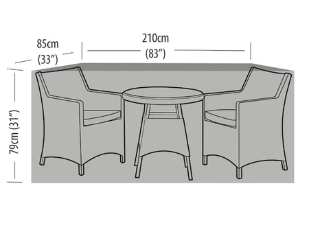 2 Seater Ex Large Bistro Set Cover Black - image 2
