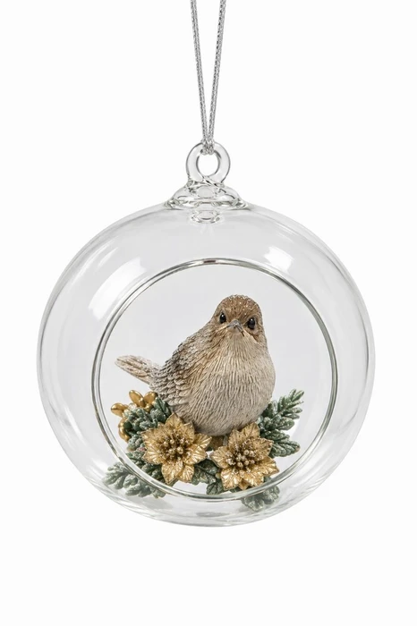Sage Bird in Open Bauble Decoration