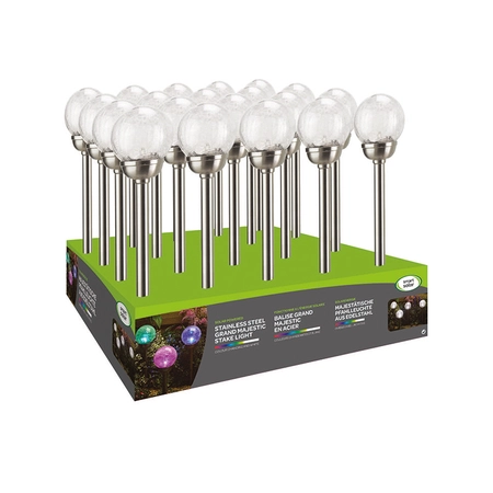 Blue Diamond Decor Crackle Glass Orb Stake - image 9