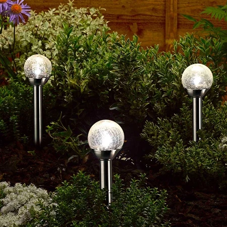 Blue Diamond Decor Crackle Glass Orb Stake - image 2