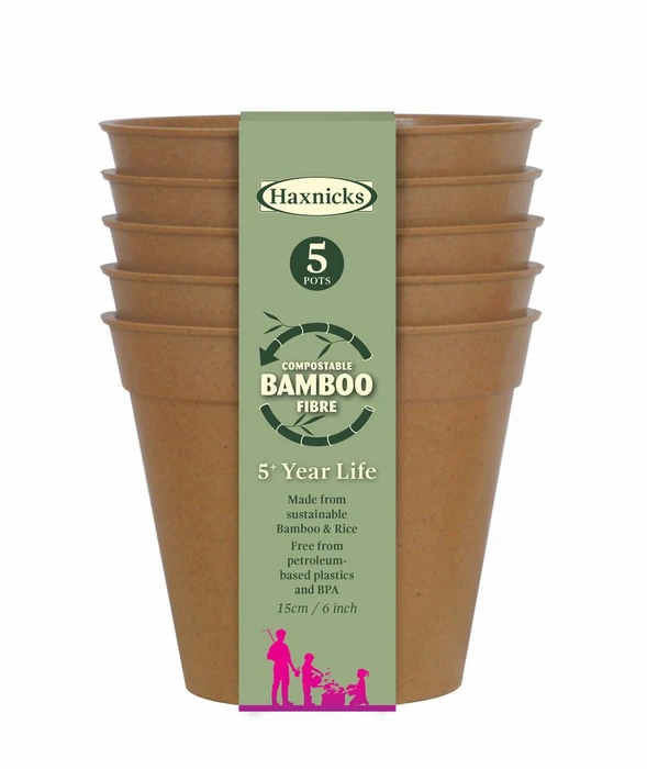 6 Bamboo Pot 5Pk Terracotta