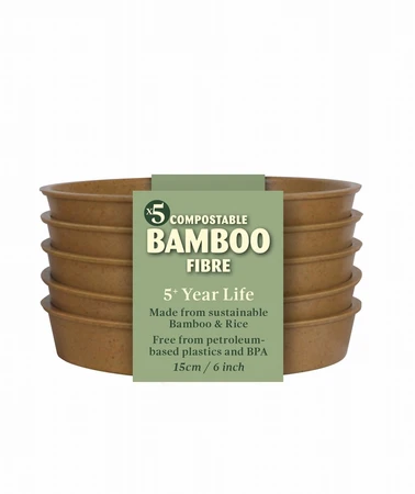 6 Bamboo Saucer 5Pk Terracotta