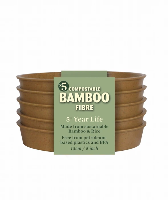 5 Bamboo Saucer 5Pk Terracotta