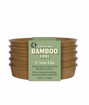 5 Bamboo Saucer 5Pk Terracotta