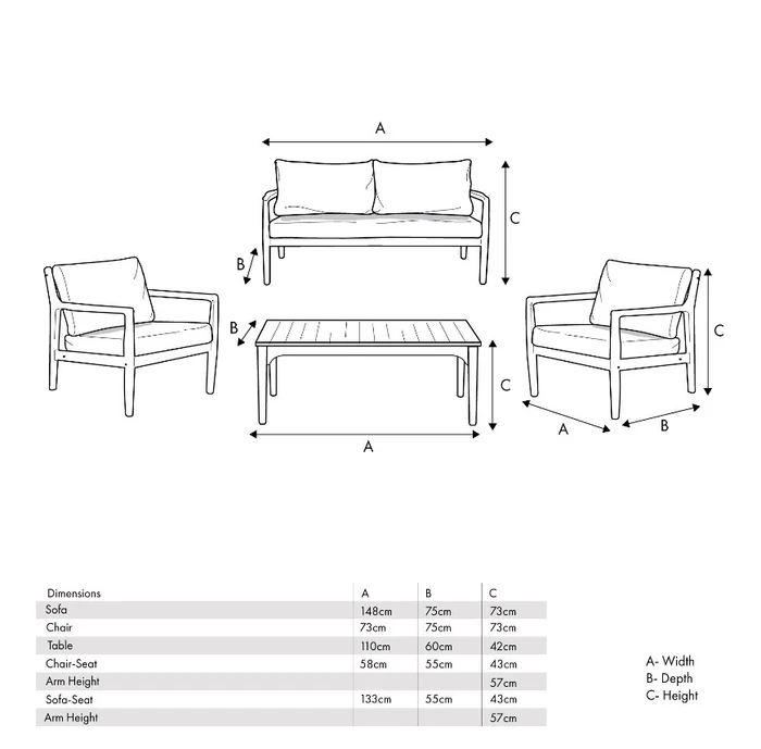 Malta 4 Piece Lounge Set - image 16