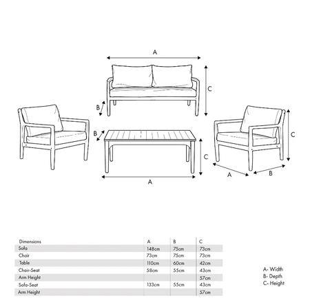 Malta 4 Piece Lounge Set - image 16