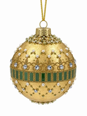 Gold & Green Jewelled Bauble - image 1