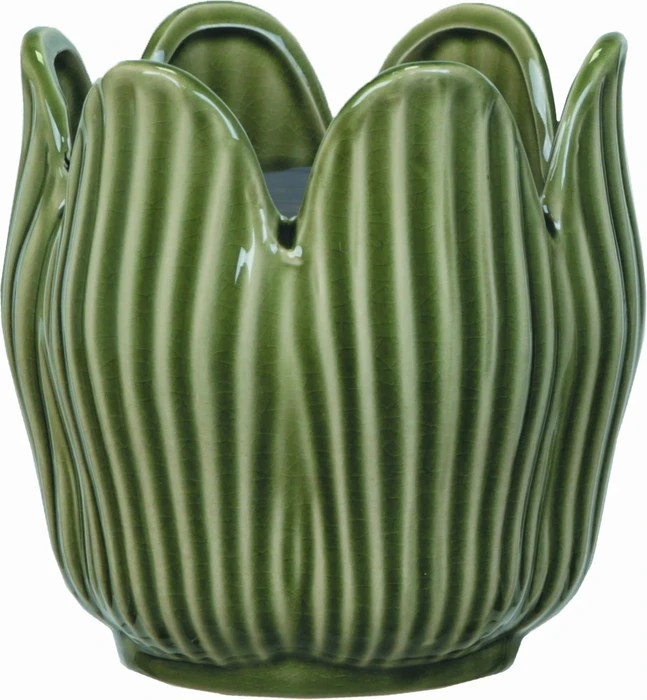 Tulip Pot Green 17CM