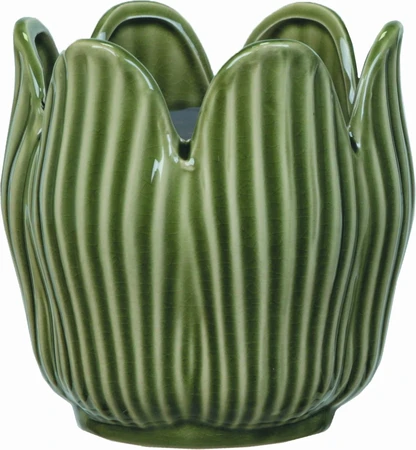 Tulip Pot Green 17CM