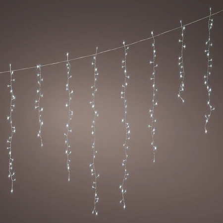 256 LED Cool White Twinkle Effect Icicle Lights