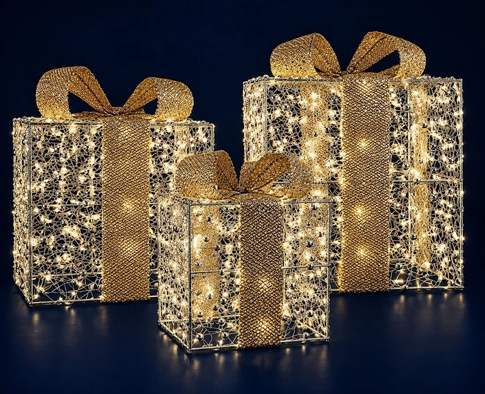 Set of 3 Gold Bead Presents