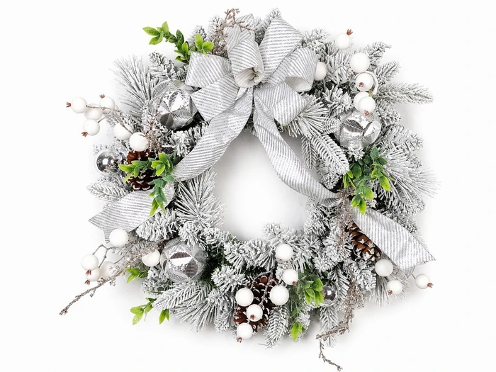 Silver Decorative Wreath 61cm