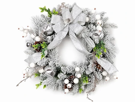 Silver Decorative Wreath 61cm