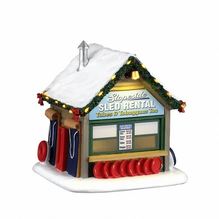 Lemax Slopeside Sled Rental